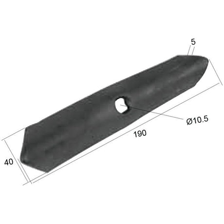 Reversible point 190x40x5mm
 - S.77125 - Massey Tractor Parts