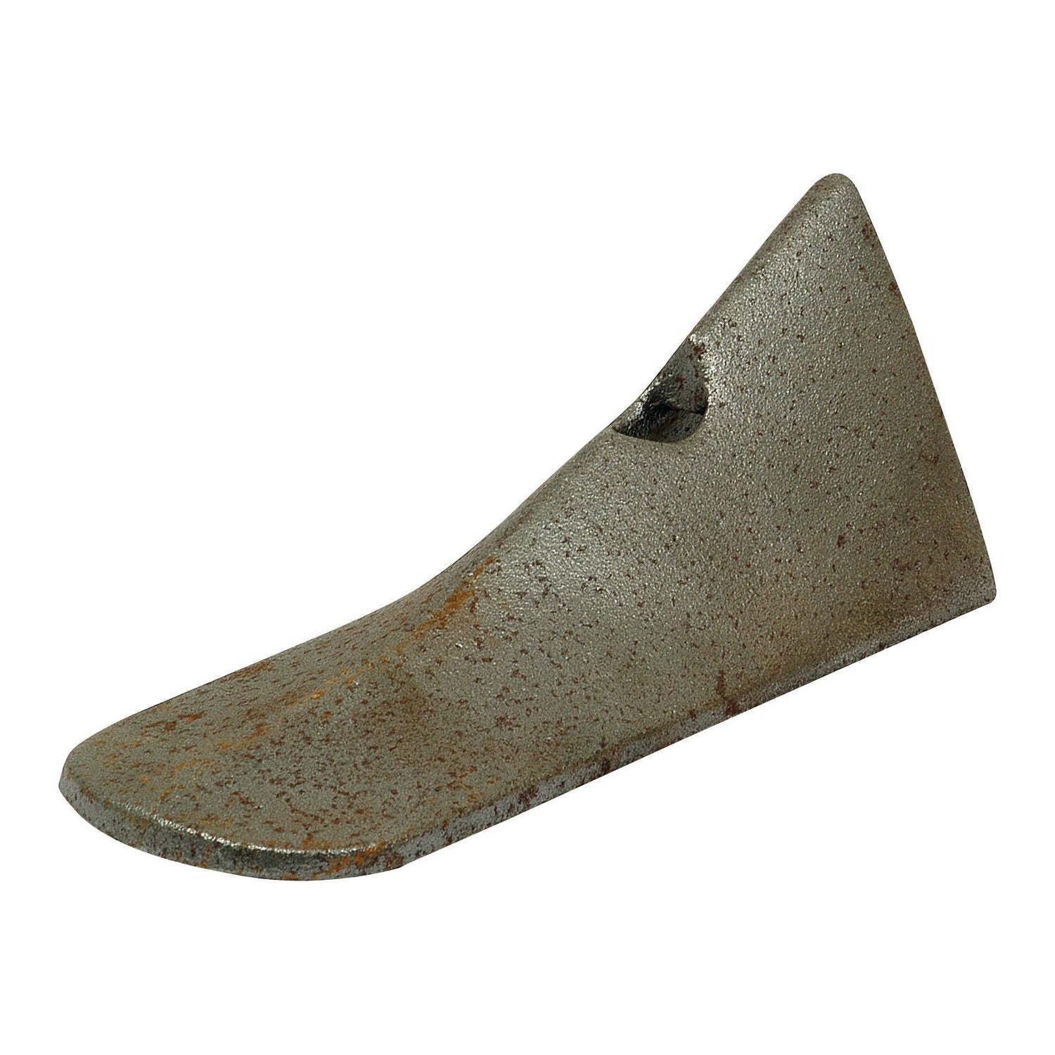 A Ridger Point, part number S.22848 by Sparex, features a metal wedge blade with a flat edge on one side and a pointed, slightly rusted surface on the other. It is ideal for use with Massey Ferguson equipment such as the 810926M1.