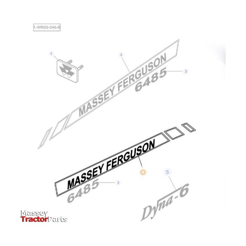 Massey Ferguson Right Hand Decal - 4282162M2 | OEM | Massey Ferguson parts | Decals & Emblems-Massey Ferguson-Cabin & Body Panels,Decals & Emblems,Farming Parts,Tractor Body,Tractor Parts