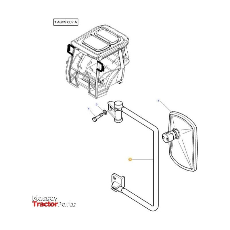 Massey Ferguson Right Hand Mirror Arm - ACP0515000 | OEM | Massey Ferguson parts | Mirrors-Massey Ferguson-Cabin & Body Panels,Farming Parts,Mirror Arms,Mirrors & Arms,Tractor Parts