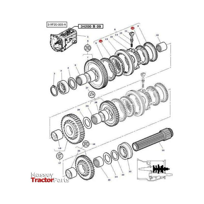 Massey Ferguson Ring - 3824251M1 | Massey Parts-Massey Ferguson-Axles & Power Train,Farming Parts,Hydraulic Valves,Hydraulics,Shuttle Valves,Tractor Parts,Transmission