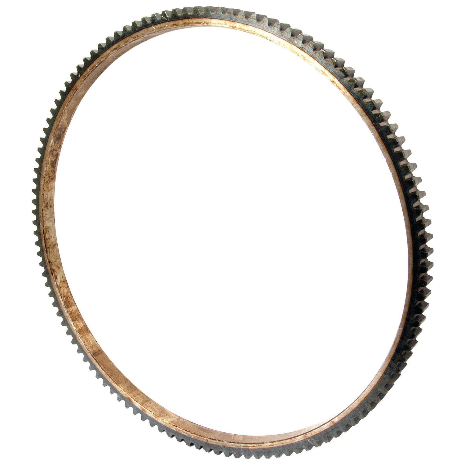 The Sparex Ring Gear - S.40364 is a large, circular metal gear ring with evenly spaced teeth along its outer edge, suitable for inclusion in the Perkins Build List.