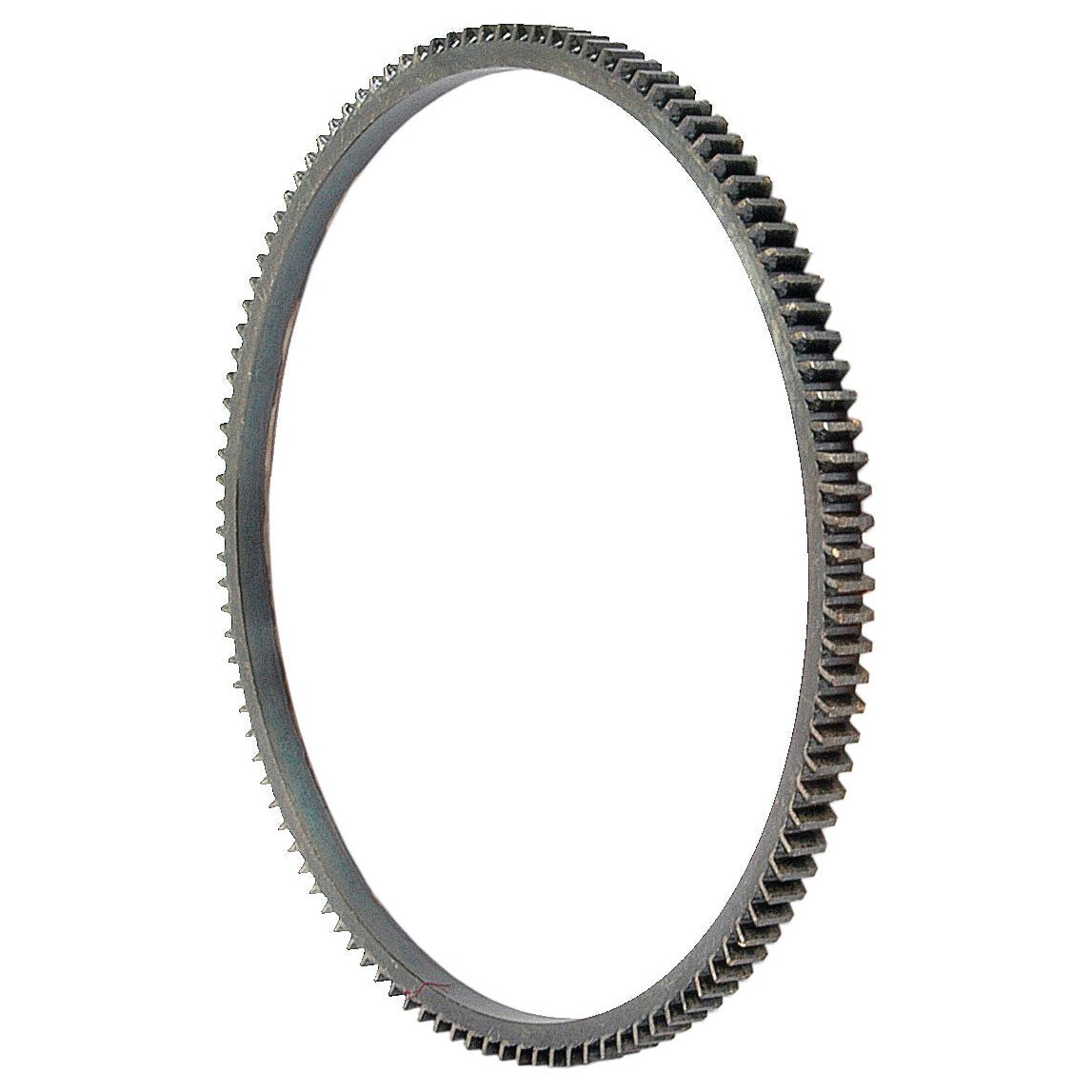 The Sparex Ring Gear - S.43269, a circular metallic gear with evenly spaced teeth around its perimeter, showcases an impressive gear width and is viewed on a plain white background.