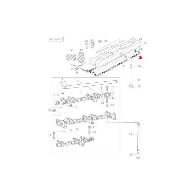 Massey Ferguson Rocker Cover Gasket - 3641821M1 | OEM | Massey Ferguson parts | Rocker Cover Gaskets-Massey Ferguson-Engine & Filters,Engine Parts,Farming Parts,Gaskets,Rocker Cover Gaskets,Tractor Parts