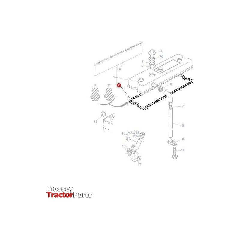 Massey Ferguson Rocker Cover Gasket - 3641891M1 | OEM | Massey Ferguson parts | Rocker Cover Gaskets-Massey Ferguson-Engine & Filters,Engine Parts,Farming Parts,Gaskets,Rocker Cover Gaskets,Tractor Parts