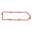 A Sparex-brand Rocker Cover Gasket for 3-cylinder engines, part number S.58881, is a red composite rubber gasket with multiple holes, specifically designed for sealing engine parts in John Deere machinery.