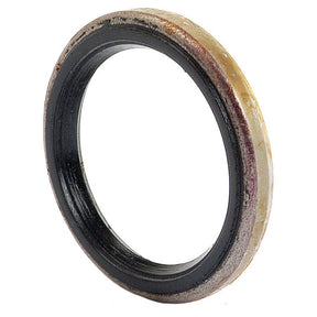 A circular metal seal with a black interior and a weathered, corroded exterior, reminiscent of the Sparex Rocker Shaft Seal (Part No. S.66622) for Ford New Holland.