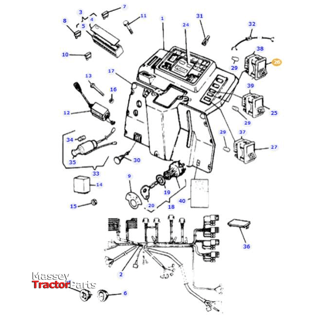 Massey Ferguson Rocker Switch - 3533922M91 | OEM | Massey Ferguson parts | Rocker Switches & Components-Massey Ferguson-Engine Electrics and Instruments,Farming Parts,Instrument Panels,Lighting & Electrical Accessories,Rocker Switches & Components,Switches & Sensors,Tractor Parts