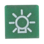 The Rocker Switch Insert - Main Beam by Sparex (Part No. S.23149) features a green button with a white light bulb icon, specifically designed to indicate light or power-related functions.