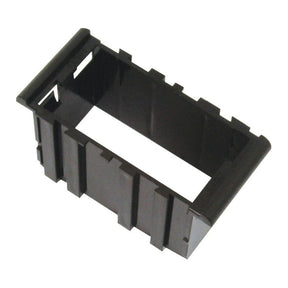 The Rocker Switch Mounting Frame for 1 Switch by Sparex, Part No. S.10489, features a black rectangular plastic frame with ridged edges and an open center, ensuring versatility through its universal fitting design.