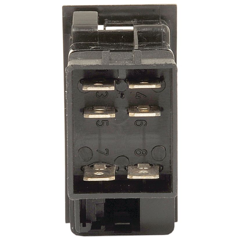 Close-up of the Sparex Rocker Switch - Universal Fitting, 3 Position (Off/1/(2)) - S.18157 featuring numbered terminals, designed for securing a switch in an electrical circuit. This versatile 12V DC switch offers reliable operation even in challenging environments.