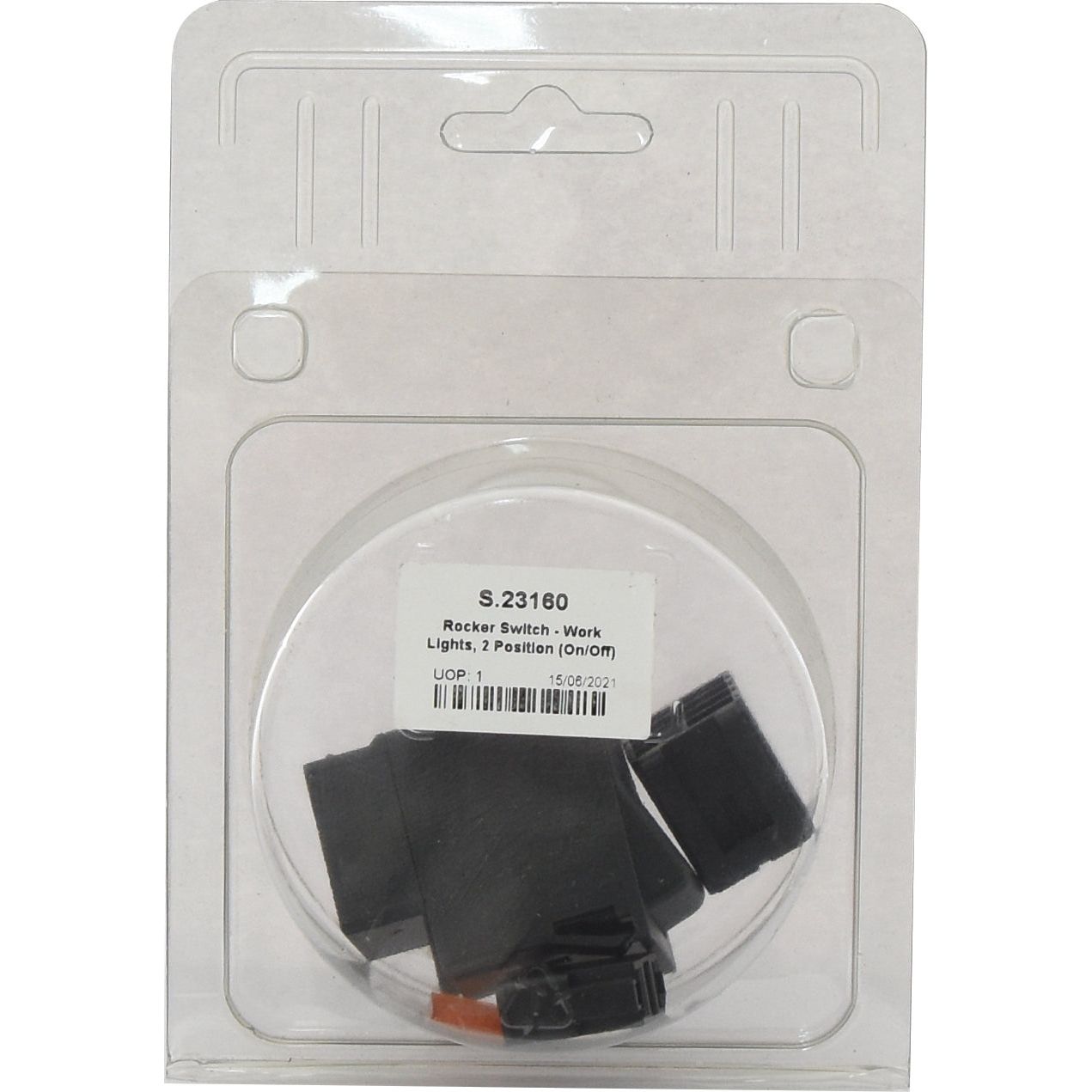 A packaged Rocker Switch - Work Lights, 2 Position (On/Off) labeled "S.23160" by Sparex, designed for compatibility with Massey Ferguson tractors and featuring IP65 protection.