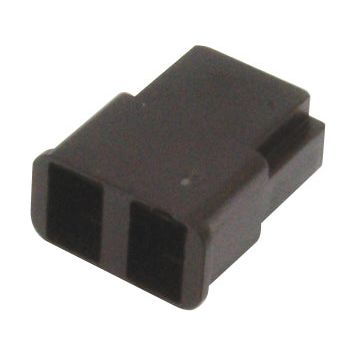 A black plastic electrical connector with three rectangular slots, designed for universal fitting, measuring 10mm x 16mm – Rocker switch Housing by Sparex, Part No.S.10499.