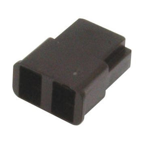 A black plastic electrical connector with three rectangular slots, designed for universal fitting, measuring 10mm x 16mm – Rocker switch Housing by Sparex, Part No.S.10499.