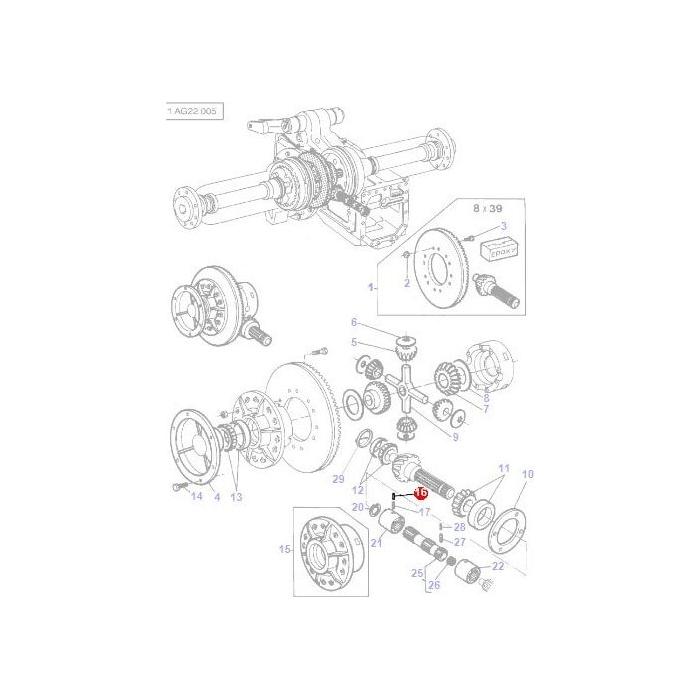 Roll Pin Differential - 339313X1 - Massey Tractor Parts