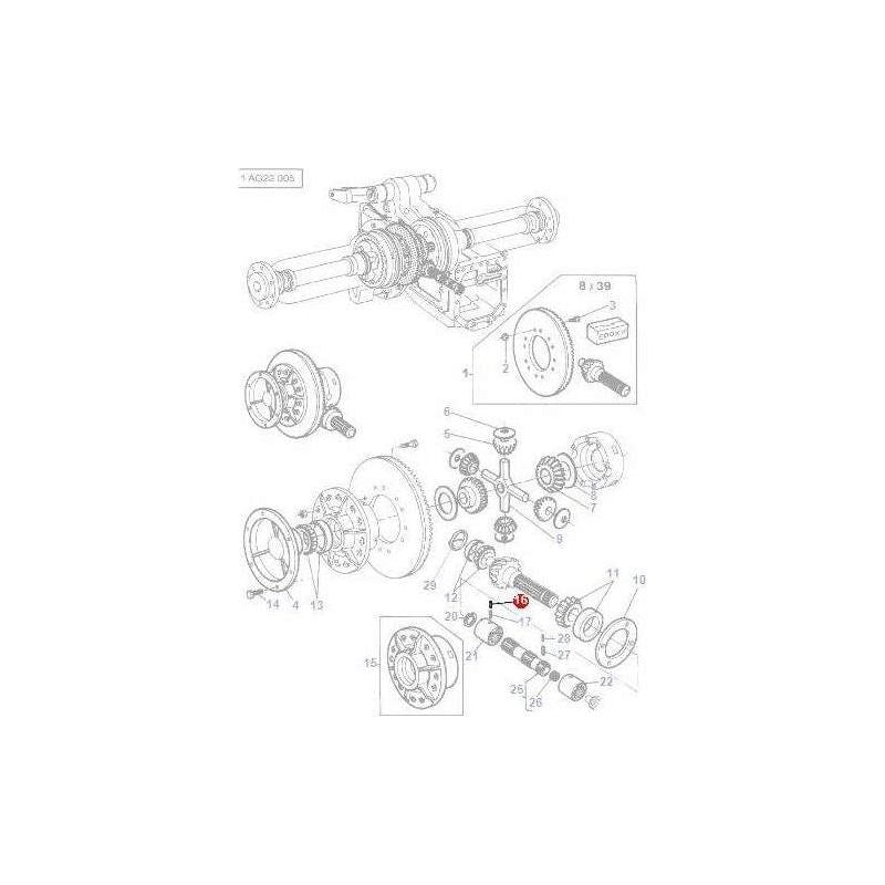 Massey Ferguson Roll Pin Differential - 339313X1 | OEM | Massey Ferguson parts | Axles & Power Transmission-Massey Ferguson-Axles & Power Train,Farming Parts,Rear Axle,Rear Differential Parts,Tractor Parts