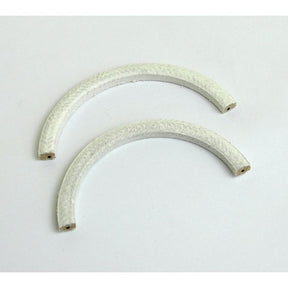 Two white, curved ceramic pieces with textured surfaces are placed on a plain, white background, reminiscent of the Rope Seal Set (2 pcs.), Sparex Part No. S.40355 by Sparex.