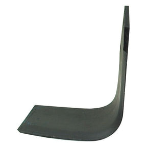 Image of a Sparex Rotavator Blade Square LH 80x6mm, featuring a 165mm height and designed for soil tilling or agricultural use. This replacement part fits Dowdeswell, Howard, and Kuhn models and includes hole centres at 57mm with an 11.5mm hole diameter (Sparex Part No. S.77232).