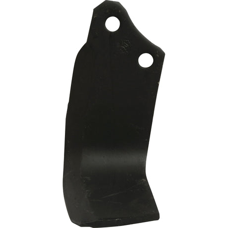 A black metal Rotavator Blade (Square RH 60x7mm) with hole centres at 40mm and a hole diameter of 14.5mm, compatible with Maschio and Kverneland equipment. Replacement for Kverneland, fits as MA1302179, and available under Sparex Part No.S.72375.