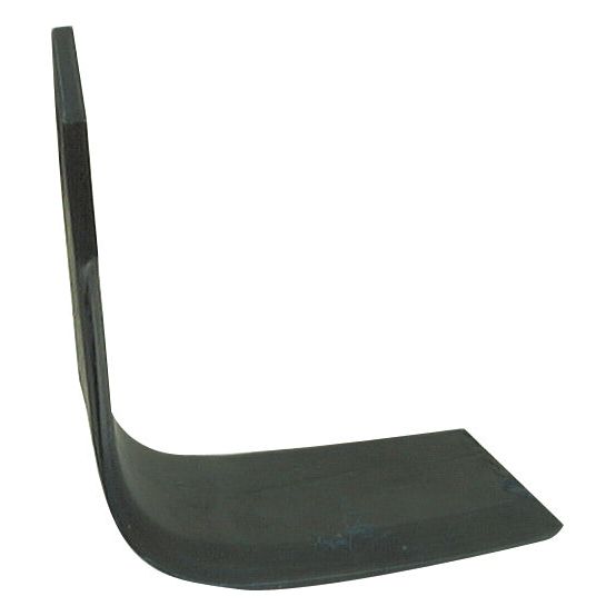 This image shows a black, L-shaped metal bracket with a flat base and an upright side, designed to fit seamlessly with Sparex Rotavator Blade Square Type Blades RH 80x7mm.