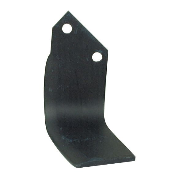 A metal L-shaped bracket with two circular holes near the top, compatible with Rotavator Blade Square Type Blades RH 80x7mm (Sparex Part No. S.77223).