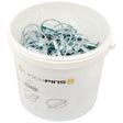 A white plastic container labeled "LINCHPINS" with an illustration of a linchpin, containing 150 metal safety clips, each with a pin diameter of 11mm and length of 47mm. The product is the Round Linch Pin by Sparex (Part No. S.4582).