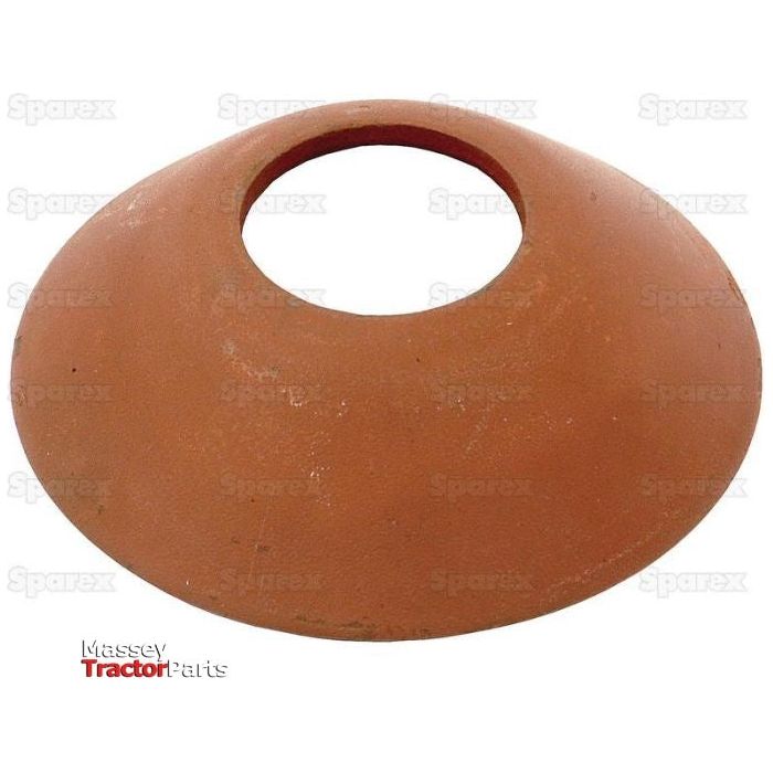 A conical, terracotta-colored tractor part called the Weld on Cup (Sparex Part No. S.29120) by Sparex, features an Inner Ø 40mm and Outer Ø 125mm hole for fitting, displayed against a white background.