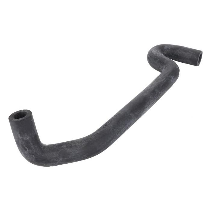 The Massey Ferguson - Rubber Arch, Heater (3701465M2) by AGCO is a black, curved rubber hose with two open ends that fits seamlessly into heating and air conditioning units, making it ideal for automotive and machinery applications.