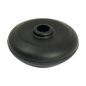 A Sparex Rubber Boot for Gear Lever (Part No. S.58717), in black rubber with a central hole, viewed from an upper angle, perfect for Leyland or Nuffield tractor enthusiasts.