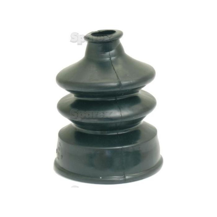 The Sparex Rubber Boot for Gear Lever (Part No. S.62201) is a black, bellows-shaped dust cover with ridges, designed for automotive or machinery use. It fits perfectly over a 14mm gear stick diameter and is ideal for various tractor models and Sparex applications.