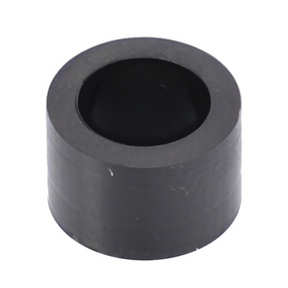 A cylindrical black rubber grommet with a hollow center, viewed from an angled perspective against a white background, typically used in Massey Ferguson 1000 Series tractor parts, identified as the Massey Ferguson - Rubber Olive - 376527X1 by AGCO.