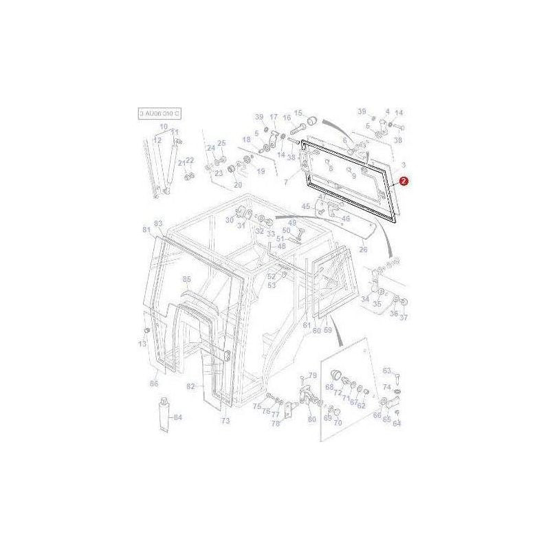 Massey Ferguson Rubber Rear Window - 3476186M1 | OEM | Massey Ferguson parts | Cab Trim-Massey Ferguson-Cab Glass & Glazing Tools,Cabin & Body Panels,Farming Parts,Rear,Tractor Parts