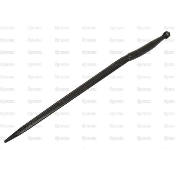 A Sparex Loader Tine - Cranked 880mm (S.21519) with a thread size of M22 x 1.50 (Star), featuring a black, tapered rod with both ends slightly thicker, against a white background, designed to offer a maximum torque of 500 Nm.