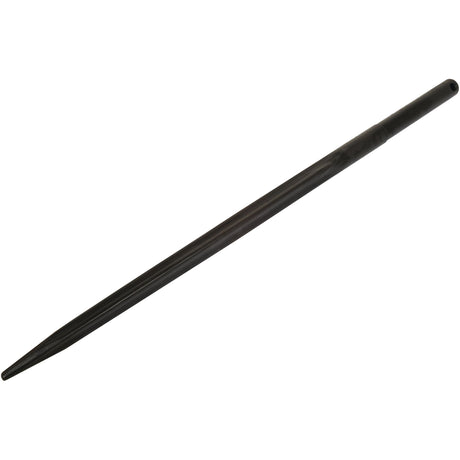 The "Loader Tine - Straight 1000mm, (Star) To fit as: 197719 - S.78037" from Sparex is a black, metal rod with a tapered design, smooth surface, and a subtle handle at one end, featuring precise pin fittings for versatile use.