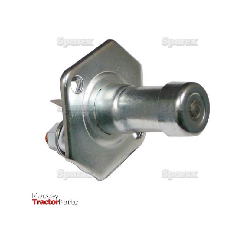 Close-up of a metal tractor ignition switch on a white background, featuring the Massey Ferguson and Sparex logos, identified as the "SWITCH STARTER B7392A SWITCH S" with Sparex Part No. S.67908.