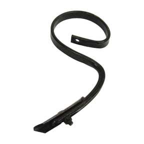The **Sparex S Tine 25x8x360mm - S.78684** is a black metal S-hook featuring a pointed end and a frame mounting hole at the top, perfect for various applications.