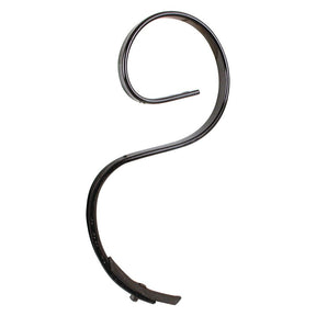 A Sparex S Tine 32x10x550mm, fitting as part number 01000636 - S.77126, features a dark metal hook with a coiled design, a flat end, and a frame mounting hole.