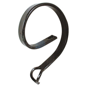 The S Tine Helper 32x10mm from Sparex, also known as Part No. S.77119, is a black metal pigtail hook designed for attaching agricultural tools or machinery parts to a frame or structure. Engineered with precision, it meets universal tractor product specifications.