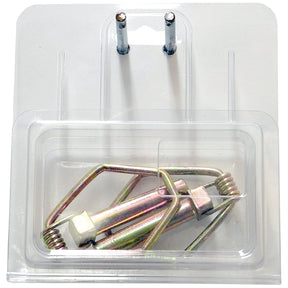 A packaged set of two Sparex Safety Linch Pins (Pin Ø10mm x 58mm) inside a clear plastic container, part number S.29111.