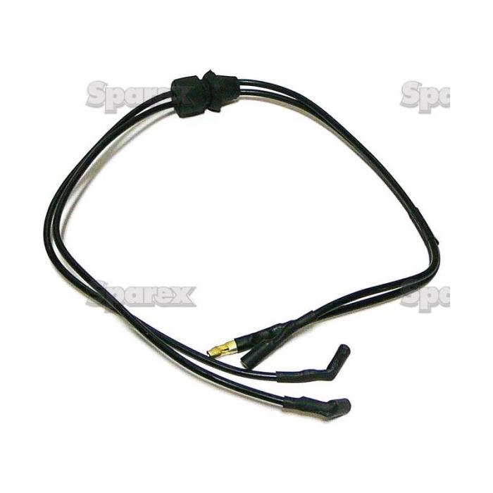 The Safety Start Harness by Sparex, featuring a three-prong connector at one end and two pronged connectors at the other, ensures safety with its black electrical harness against a white background. (Sparex Part No. S.67186)