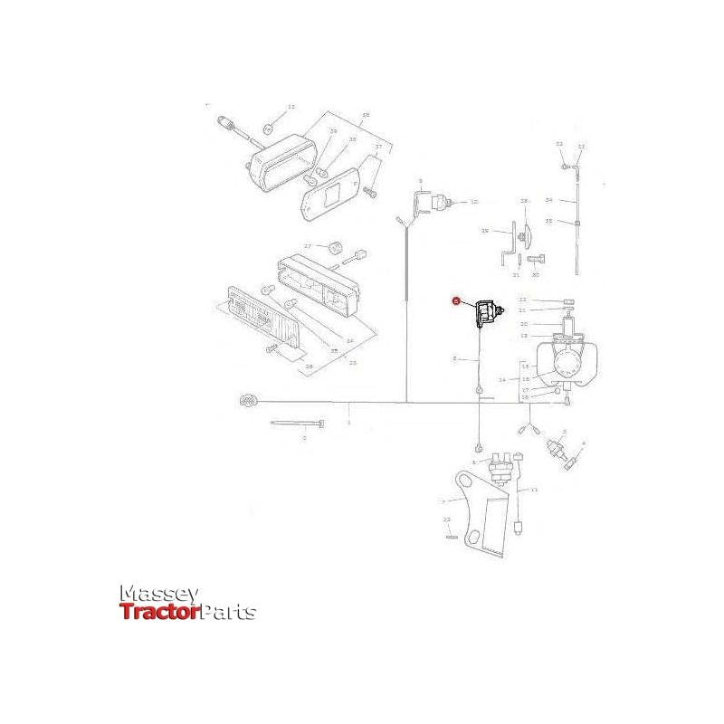 Massey Ferguson Safety Switch - 1679223M2 | OEM | Massey Ferguson parts | Engine Electrics and Instruments-Massey Ferguson-Farming Parts,Lighting & Electrical Accessories,Safety Switches,Switches & Sensors,Tractor Parts