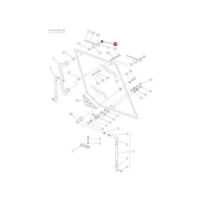Exploded view diagram of an assembly showing numbered parts, connectors, and components around a central main piece, labeled part numbers ranging from 1 to 31, including discontinued parts and aftermarket alternatives for Massey Ferguson models. Among these parts is the AGCO-branded Screw Cap with part number 3805999M1.