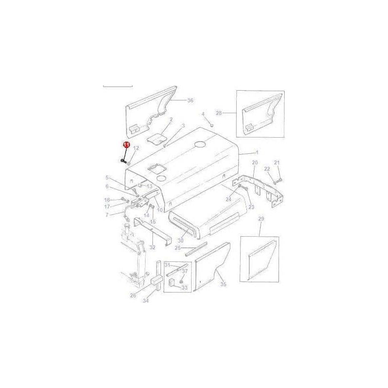 Massey Ferguson Screw Fixing - 3595612M1 | OEM | Massey Ferguson parts | Panels-Massey Ferguson-Cabin & Body Panels,Farming Parts,Panels,Tractor Body,Tractor Parts