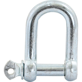 The Screw Type D Shackle from Sparex, with a 12mm pin diameter, a 24mm jaw width, and part number S.2768, is made from mild steel and features a threaded pin with galvanisation for increased durability.