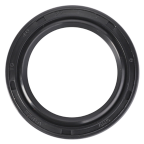 A black rubber O-ring with engraved markings along its outer edge, ideal for use in Massey Ferguson 100 Series tractor parts, the AGCO Massey Ferguson Seal - 392107X1.