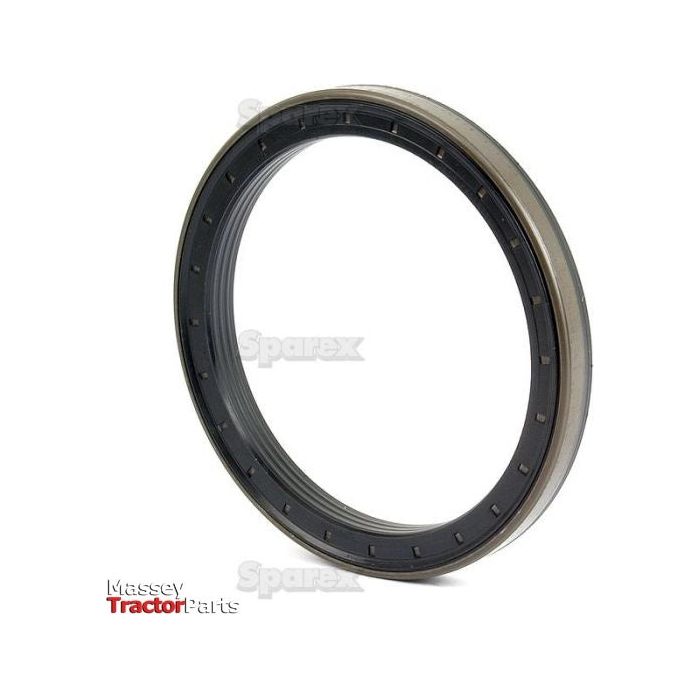 A black circular oil seal, labeled "Massey Tractor Parts" and "Sparex," is displayed against a white background. This Sparex Metric Rotary Shaft Seal (Part No. S.59586), measuring 130 x 160 x 14mm, is also suitable for Case IH / International Harvester.
