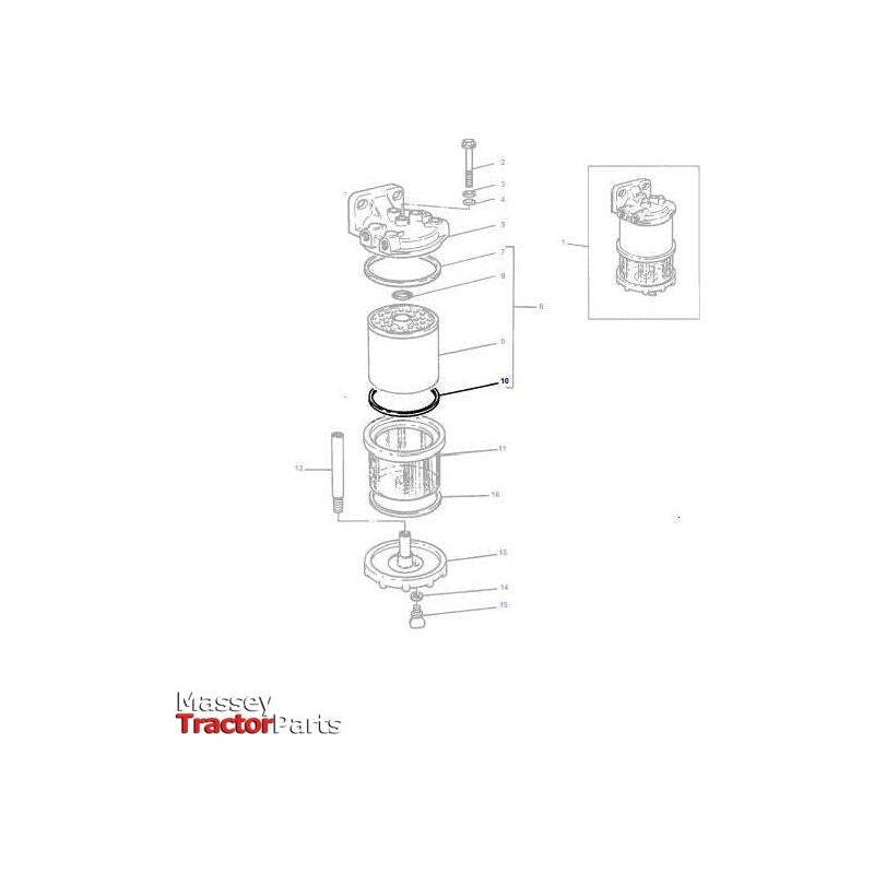 Seal Fuel Filter - 1893536M1 | OEM |  parts | Fuel-Massey Ferguson-Engine & Filters,Farming Parts,Filters,Fuel,Tractor Parts