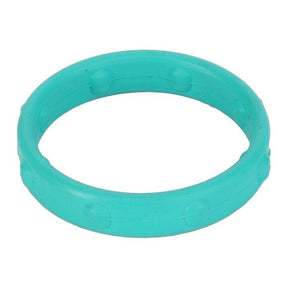 A teal circular rubber ring with small raised dots around its surface, reminiscent of the durability found in AGCO's Massey Ferguson Seal Intercooler Pipe - 4224709M1.