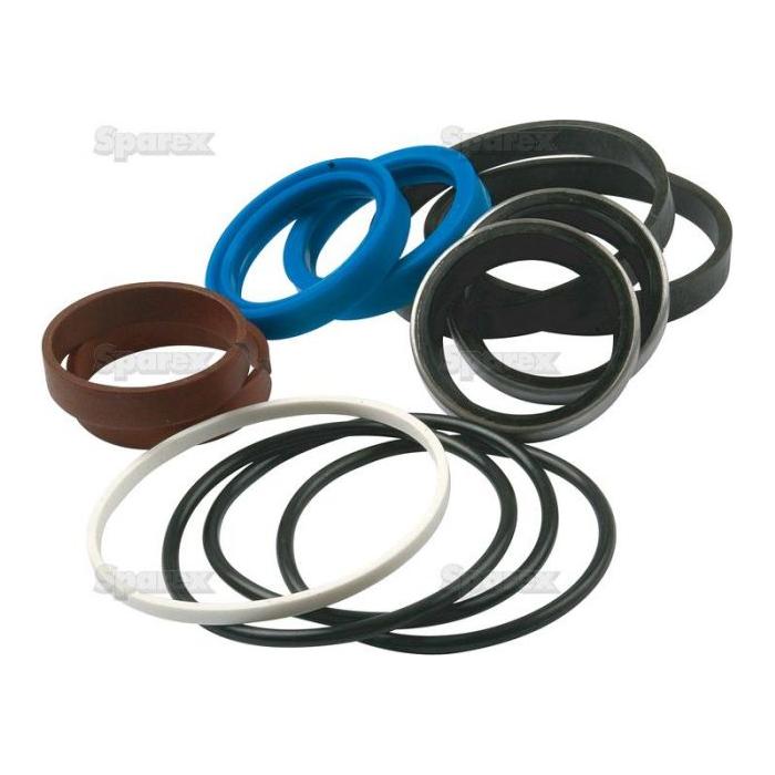 Assorted rubber and plastic O-rings and gaskets in a variety of colors and sizes, similar to those found in the Seal Kit | Sparex Part No. S.43407 by Sparex, are arranged on a white background.