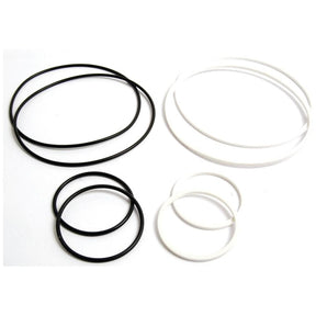 A set of O'Ring Kit | Sparex Part No.S.56962 from the brand Sparex, featuring black and white O-rings of various sizes, is arranged on a white background.